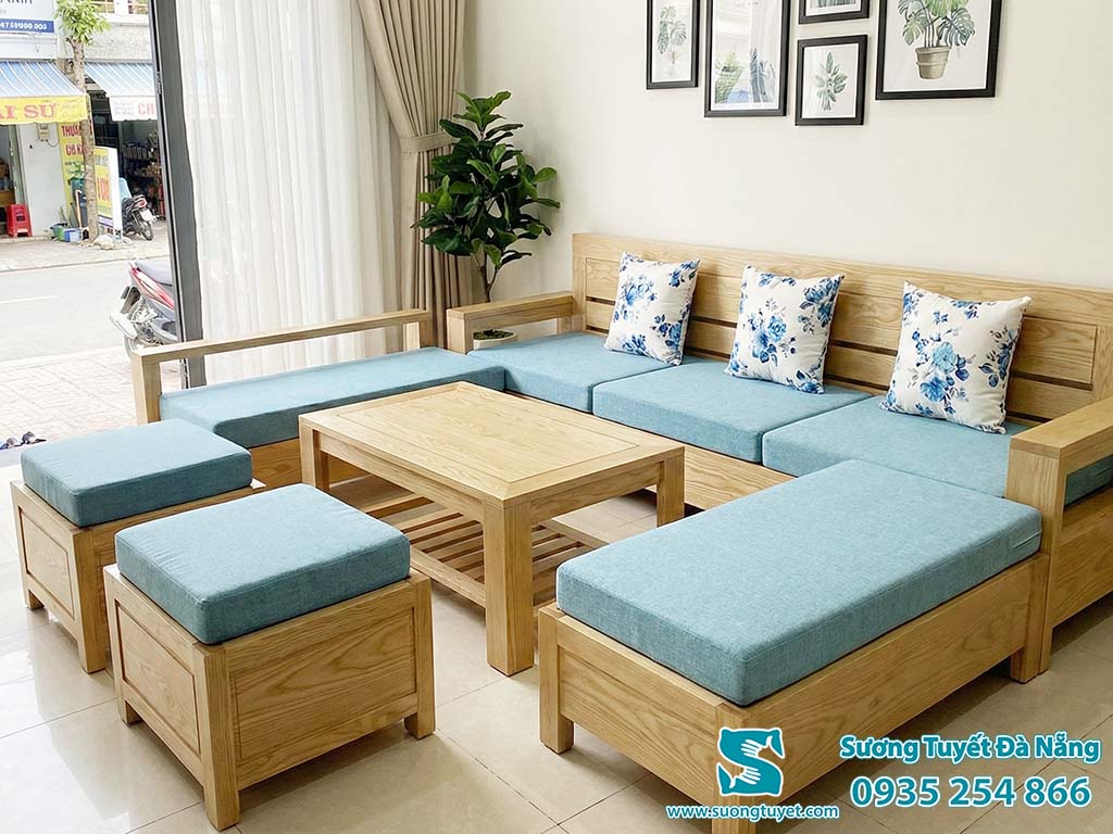 Độ dày 10cm là phù hợp với nệm ghế chữ L.