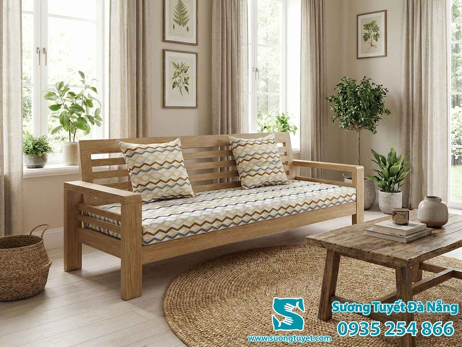 Phong cách nệm ghế đường diềm hiện đại.