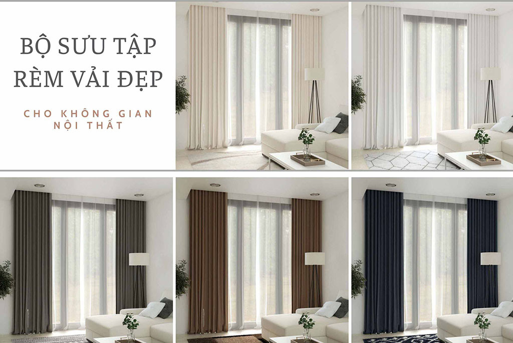 Rèm cửa căn hộ có nhiều màu sắc đa dạng lựa chọn.