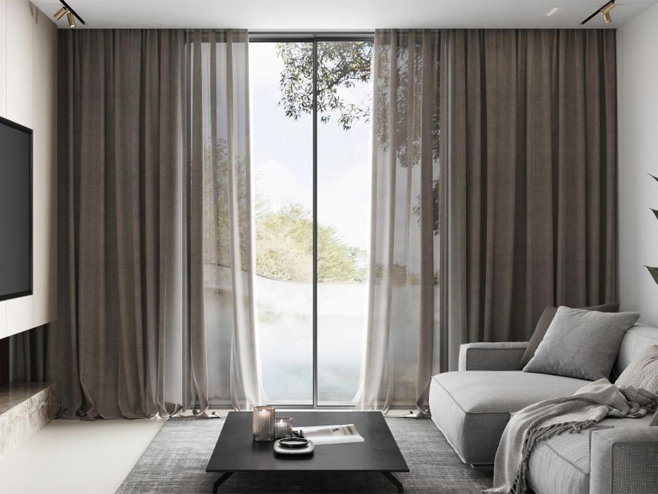 Ở những phòng ít nắng thì có thể chỉ làm một lớp rèm.