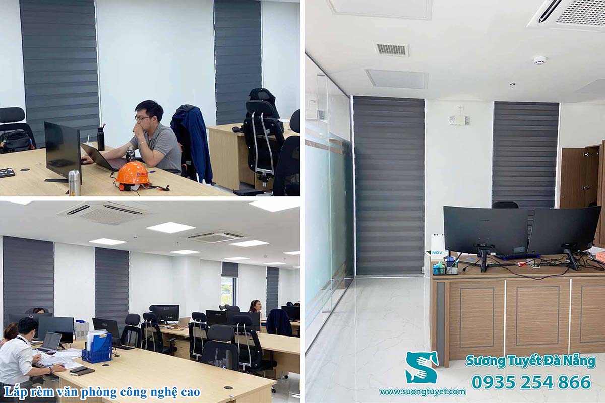 Lắp rèm văn phòng cửa sổ khu công nghệ cao Đà Nẵng.