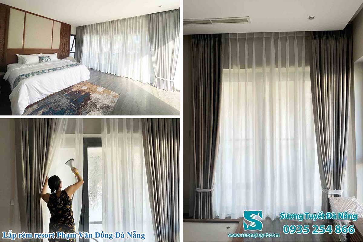 Các resort ven biển Phạm Văn Đồng thường liên hệ lắp rèm cửa Sương Tuyết.