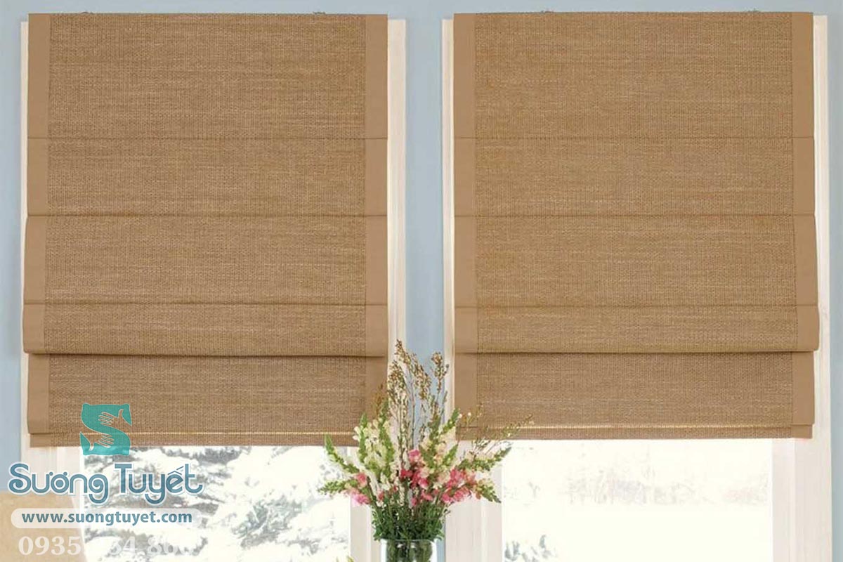 Mẫu rèm Roman xếp lớp cản nắng 100%