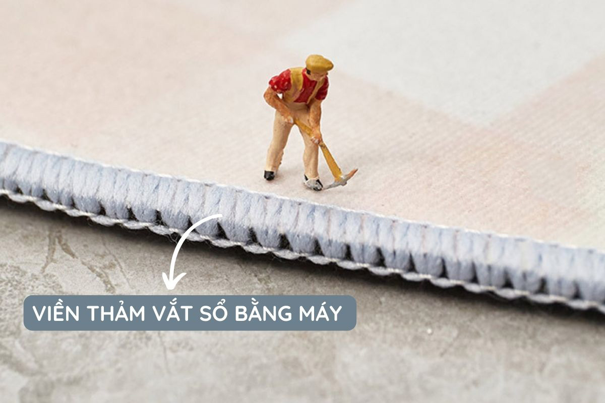 Thảm được cahanf viền chắc chắn nên gia tăng độ bền cao.
