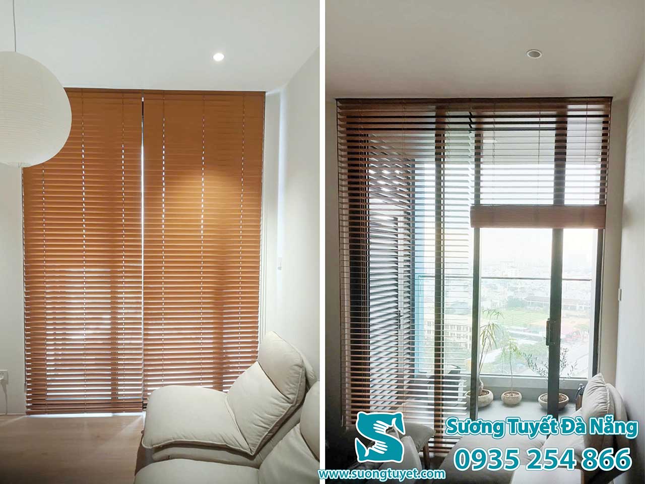 Rèm nhựa giả gỗ Sương Tuyết lắp Sun Cosmo