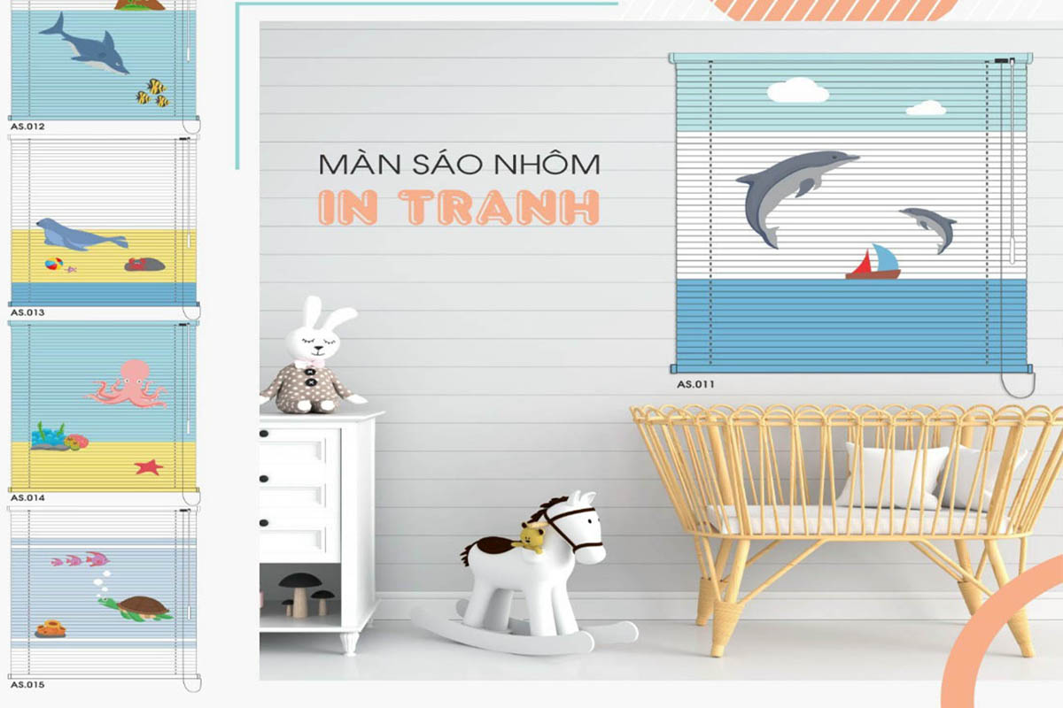 Một số họa tiết mẫu của rèm nhôm tranh cho bé.