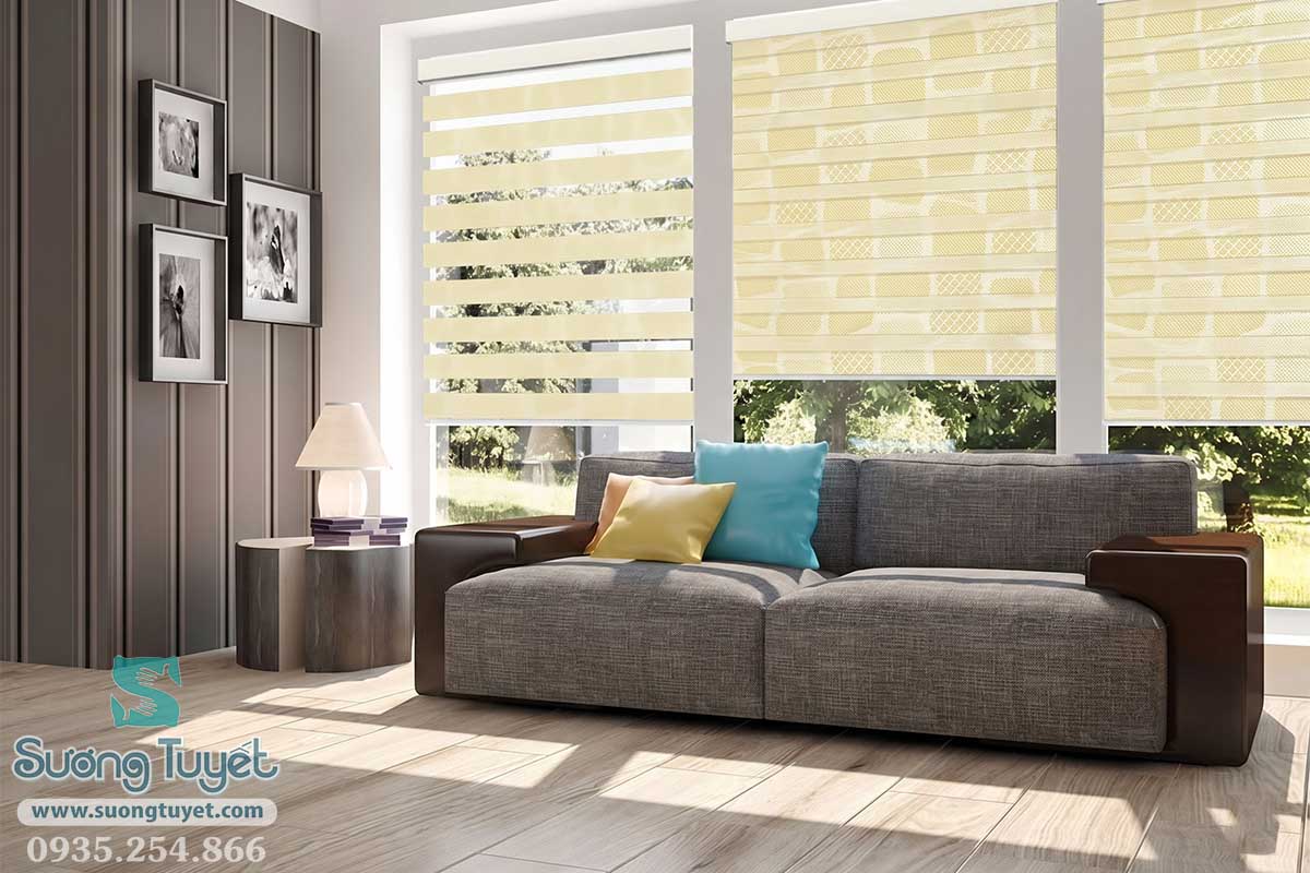 Rèm cầu vồng gồm lớp cản sáng và lớp xuyên sáng đan xen nhau.