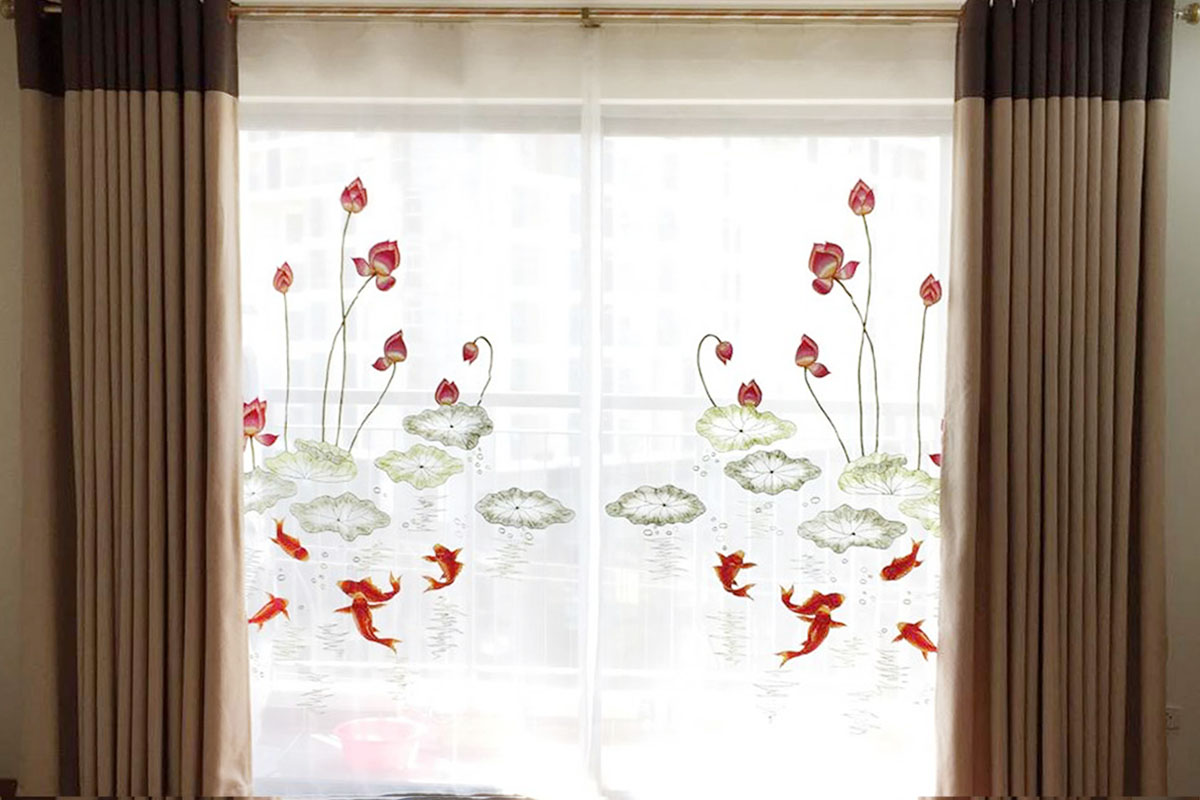 Rèm vải linen voan thường được phối cùng vải cản sáng tạo vẻ đẹp hiện đại.