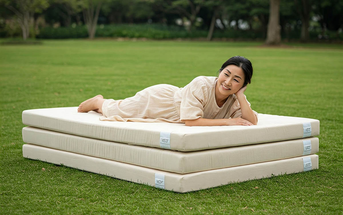 Nệm bông ép rất hợp với người già.