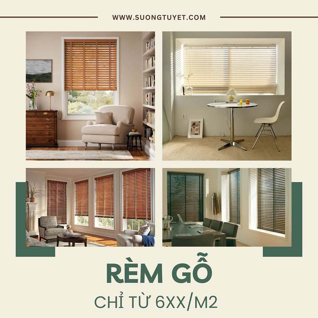 Nhắc đền ngành màn rèm không thể thiếu cái tên rèm gỗ.