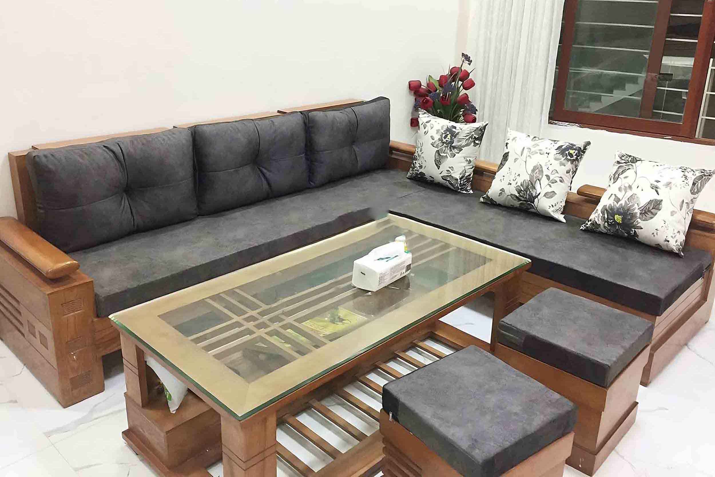 Bộ đệm lót ghế vải nhung màu xám vừa ra mắt.
