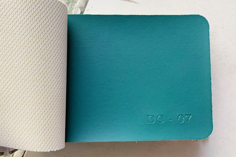 Mẫu vải silimi giả da DC.