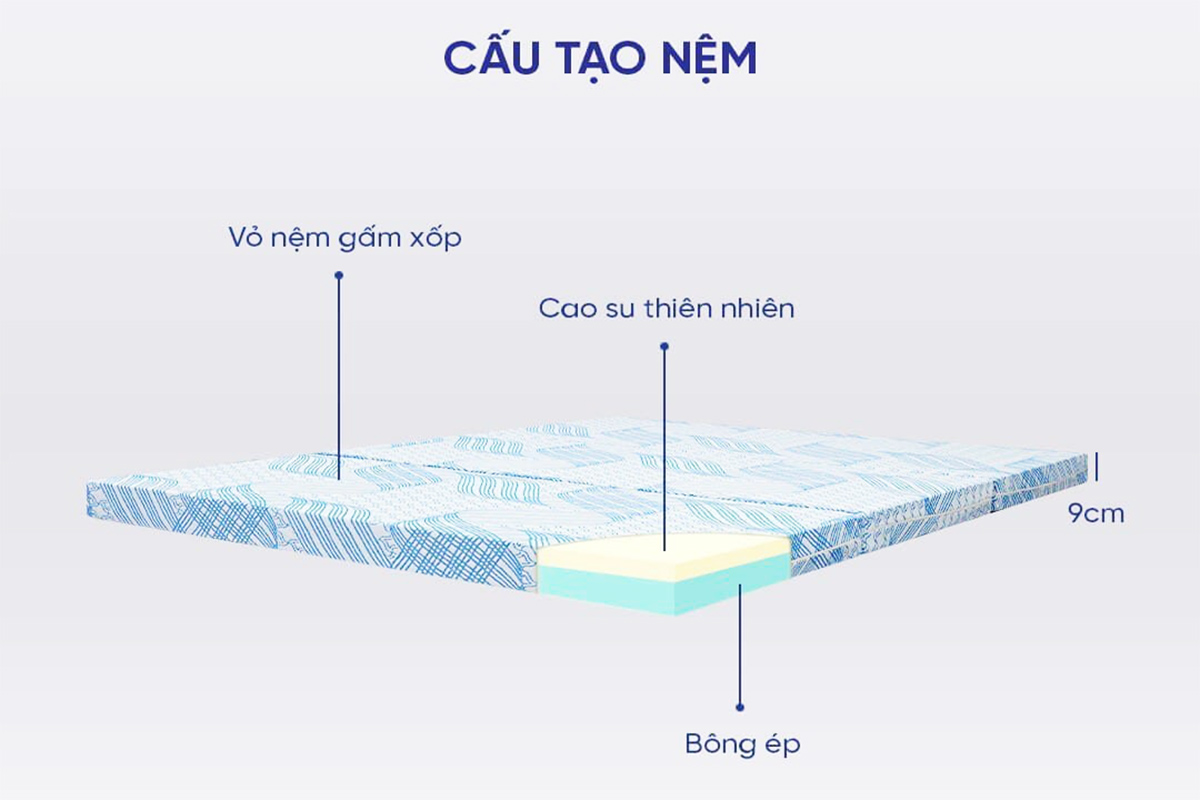 Cấu trúc nệm bông ép Titanium.