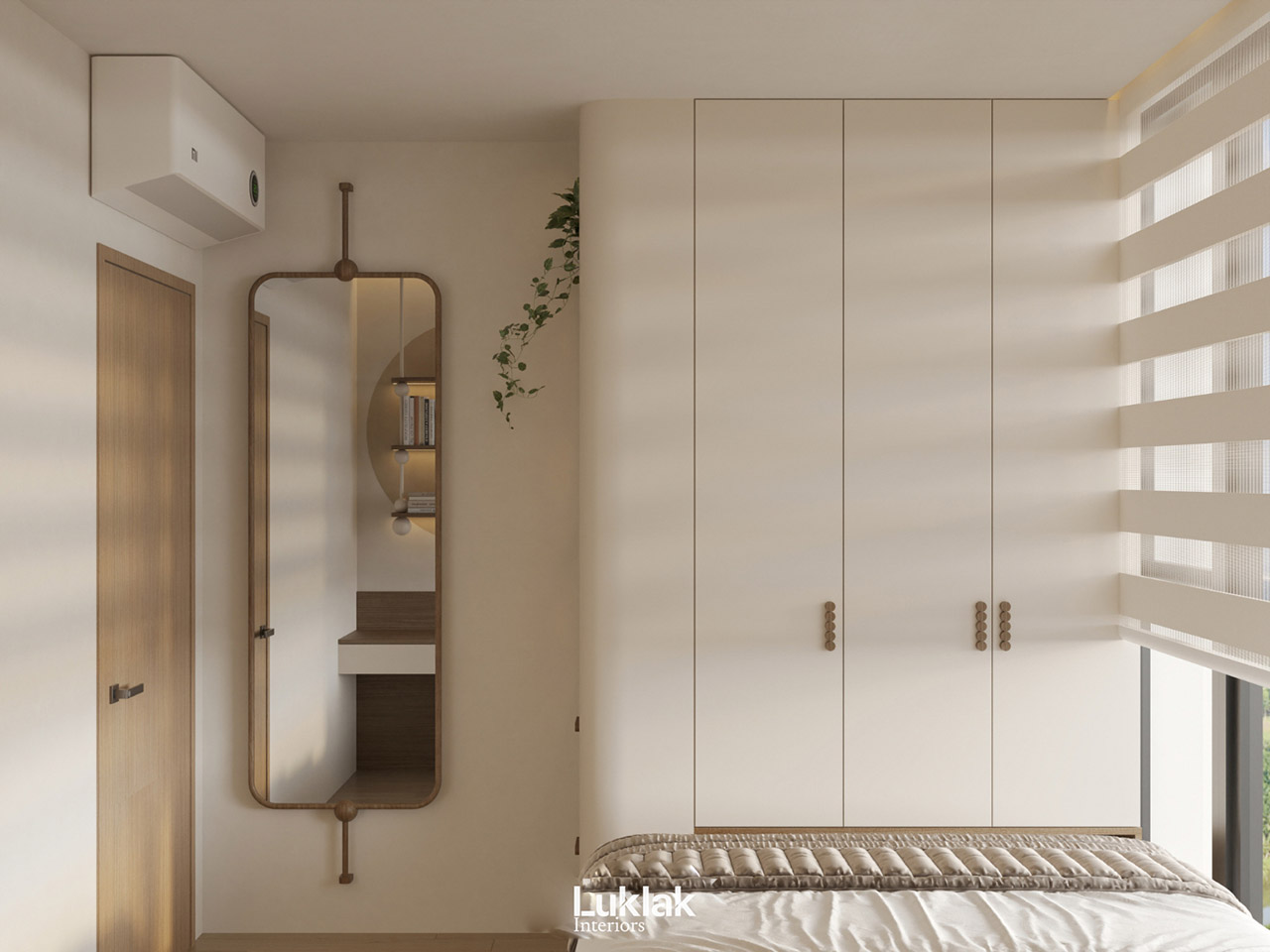 Những lúc cần lấy sáng có thể kéo rèm lên khá nhanh gọn.