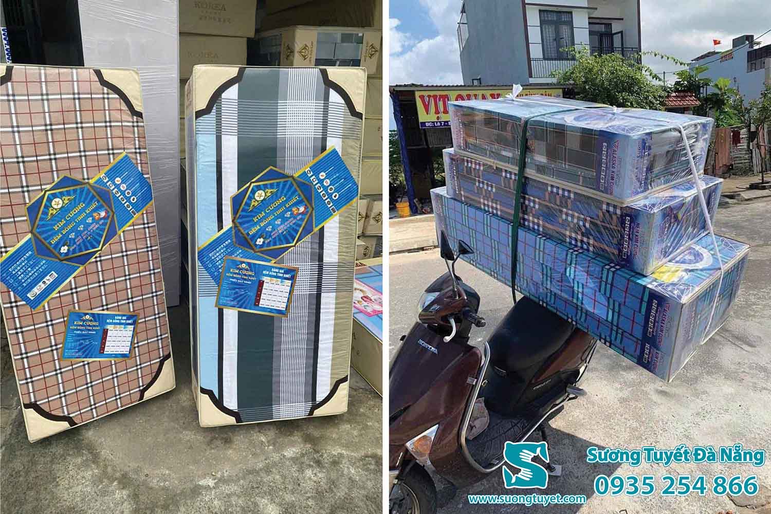 Nệm bông ép Kim Cương cao cấp.