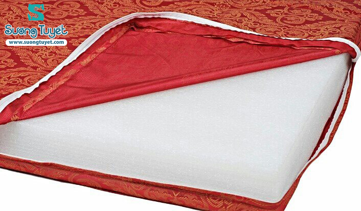 Ruột nệm giống như xốp, chống nước và nằm khá êm.