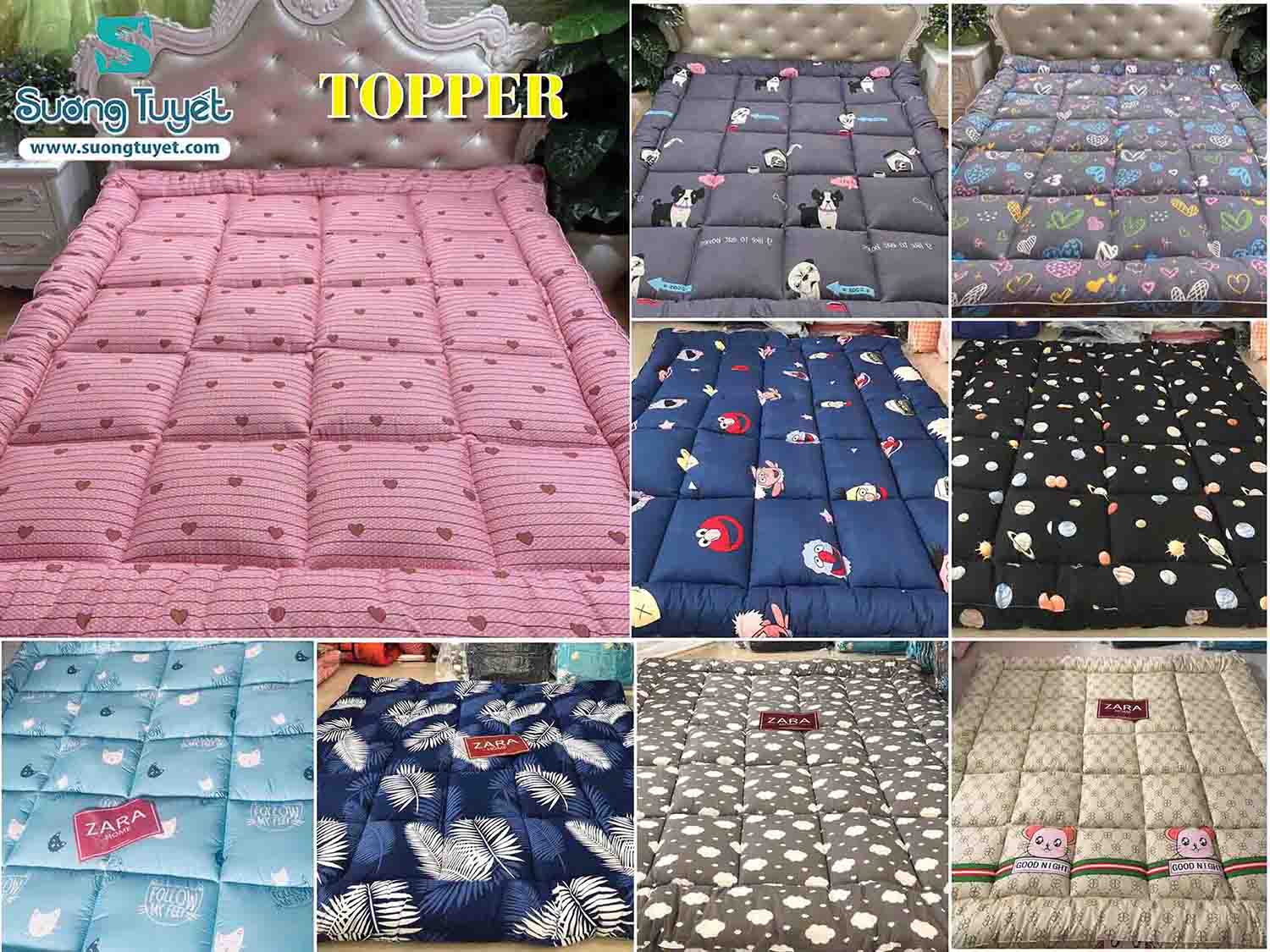 Topper poly mẫu họa tiết