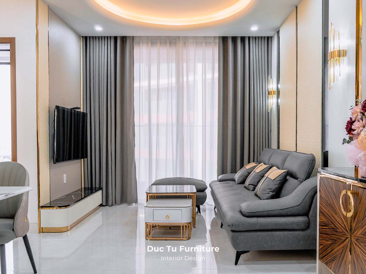 Lựa chọn màu rèm rất quan trọng trong không gian kiến trúc.