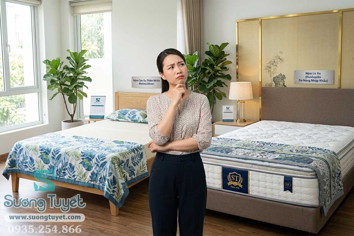 Bị đau lưng nên nằm nệm cao su hay lò xo để tốt cho cột sống