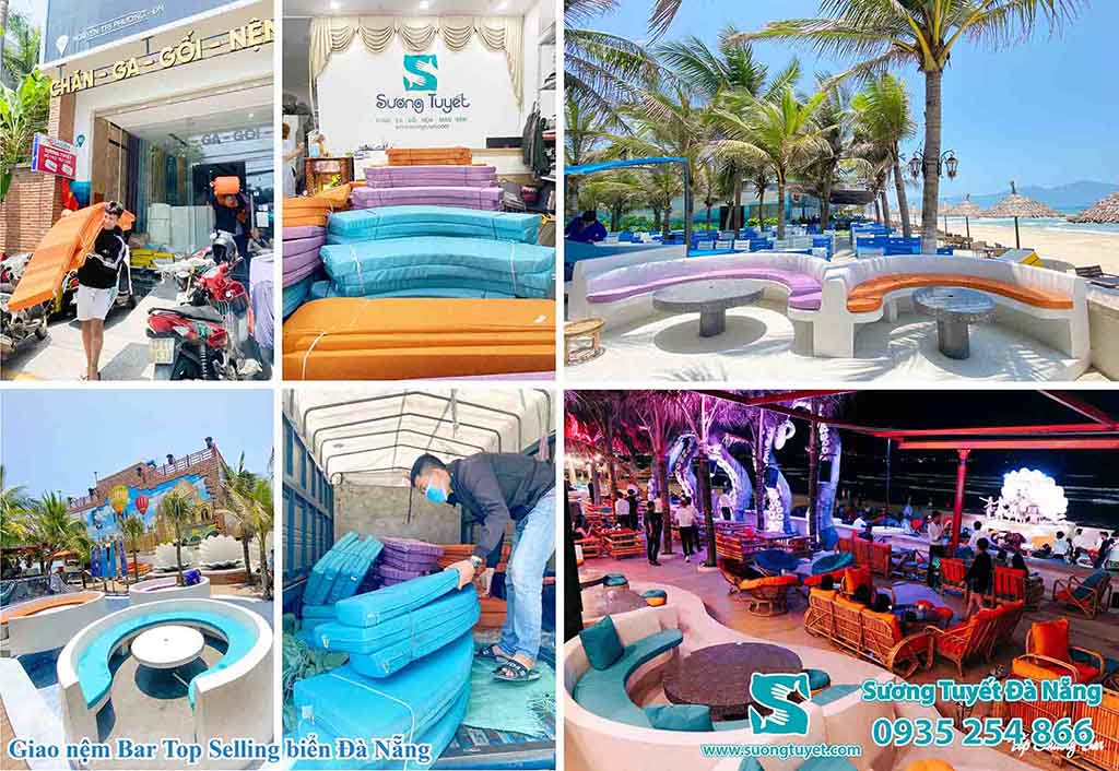 Nệm ghế quầy bar Topsailing cho khách ngồi chơi.