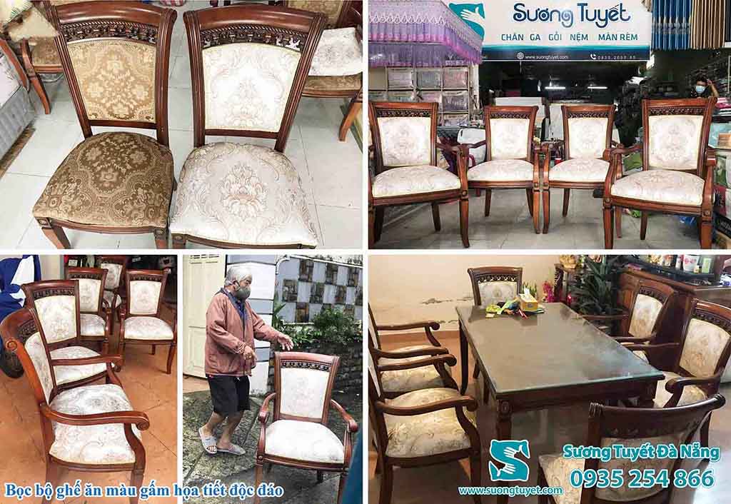 Ghế ăn nhà hàng được hóa cũ thành mới tại Đà Nẵng.