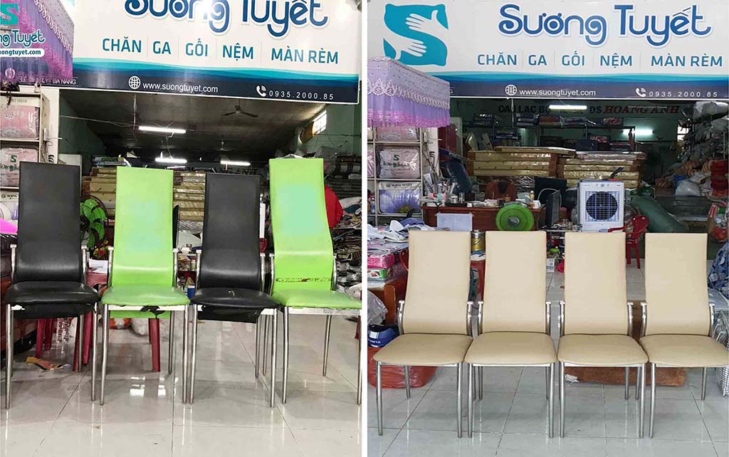 Bọc lại ghế ăn trong gia đình tại Đà Nẵng.