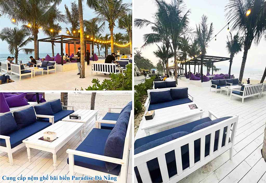 Đệm ghế hồ bơi chống thấm cho Paradise Beach Bar.