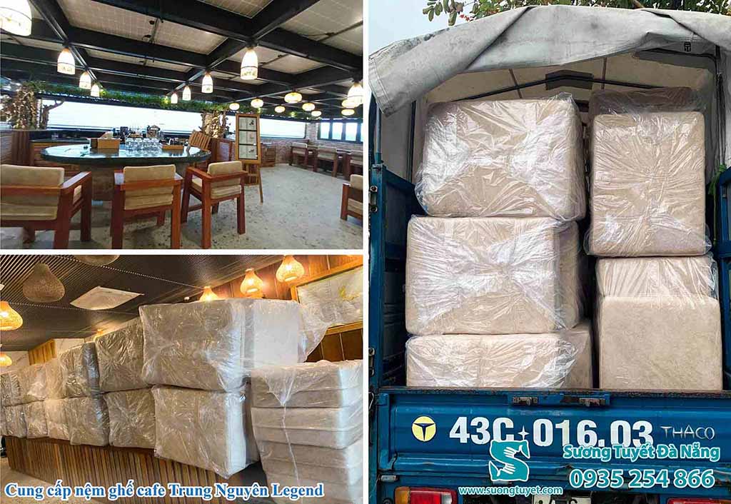 400 nệm ghế cà phê Trung Nguyên được Sương Tuyết bàn giao.