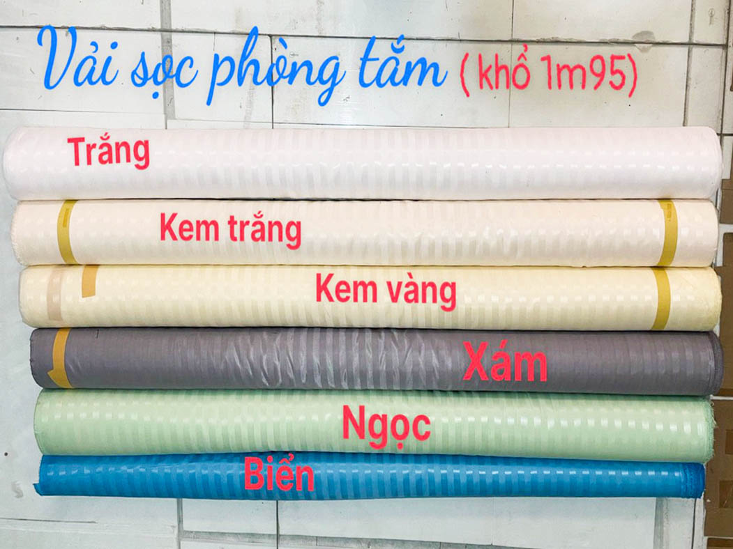 Tổng hợp mẫu rèm vải polyester chống thấm làm rèm tắm.