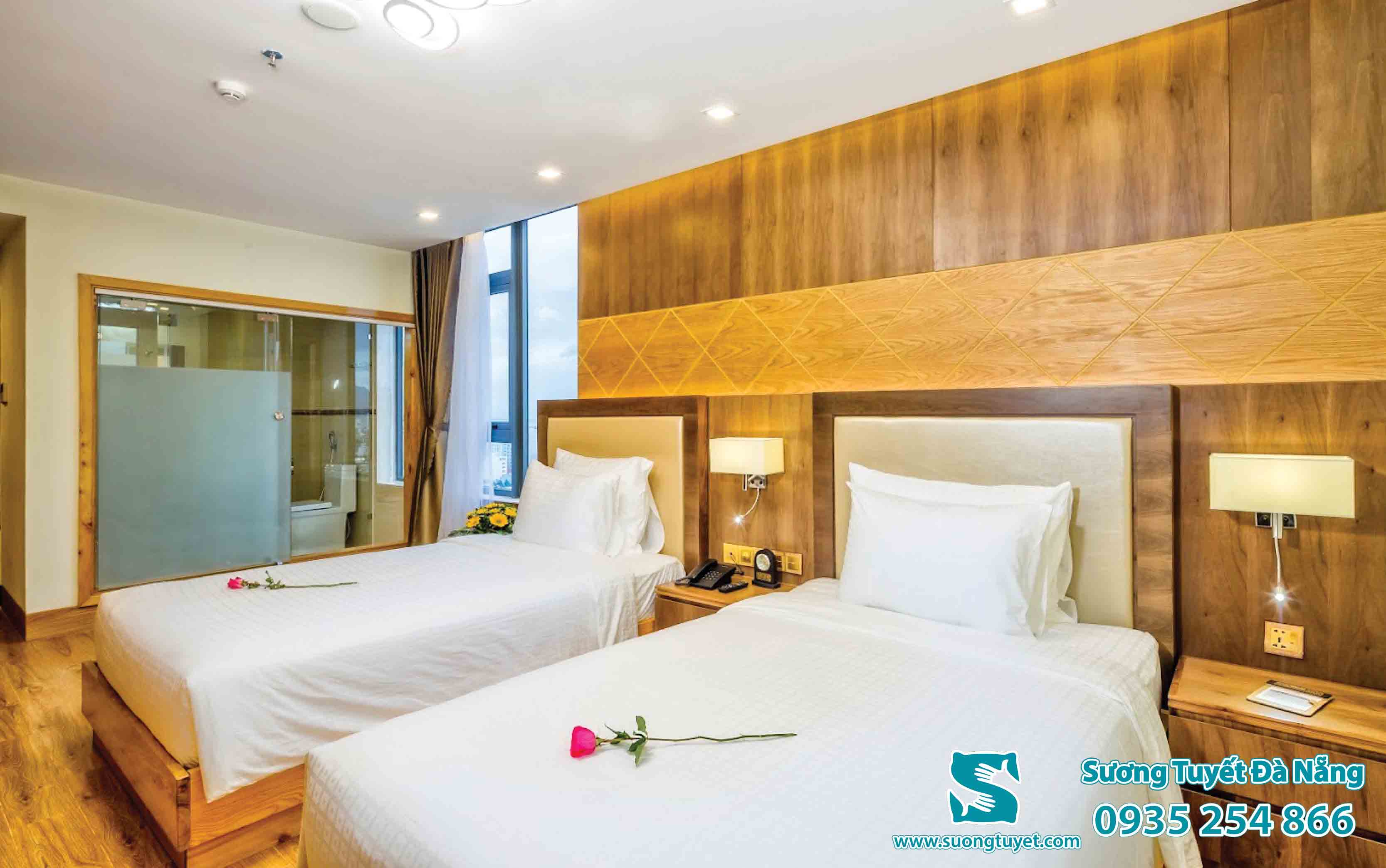 Chăn ga T400 sang trọng mà Sương Tuyết bàn giao.