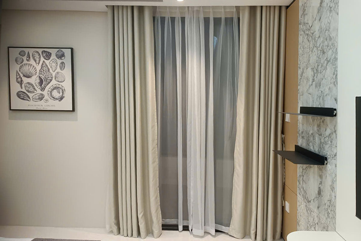 1 số vị trí cửa nhỏ cũng được làm rèm 2 lớp