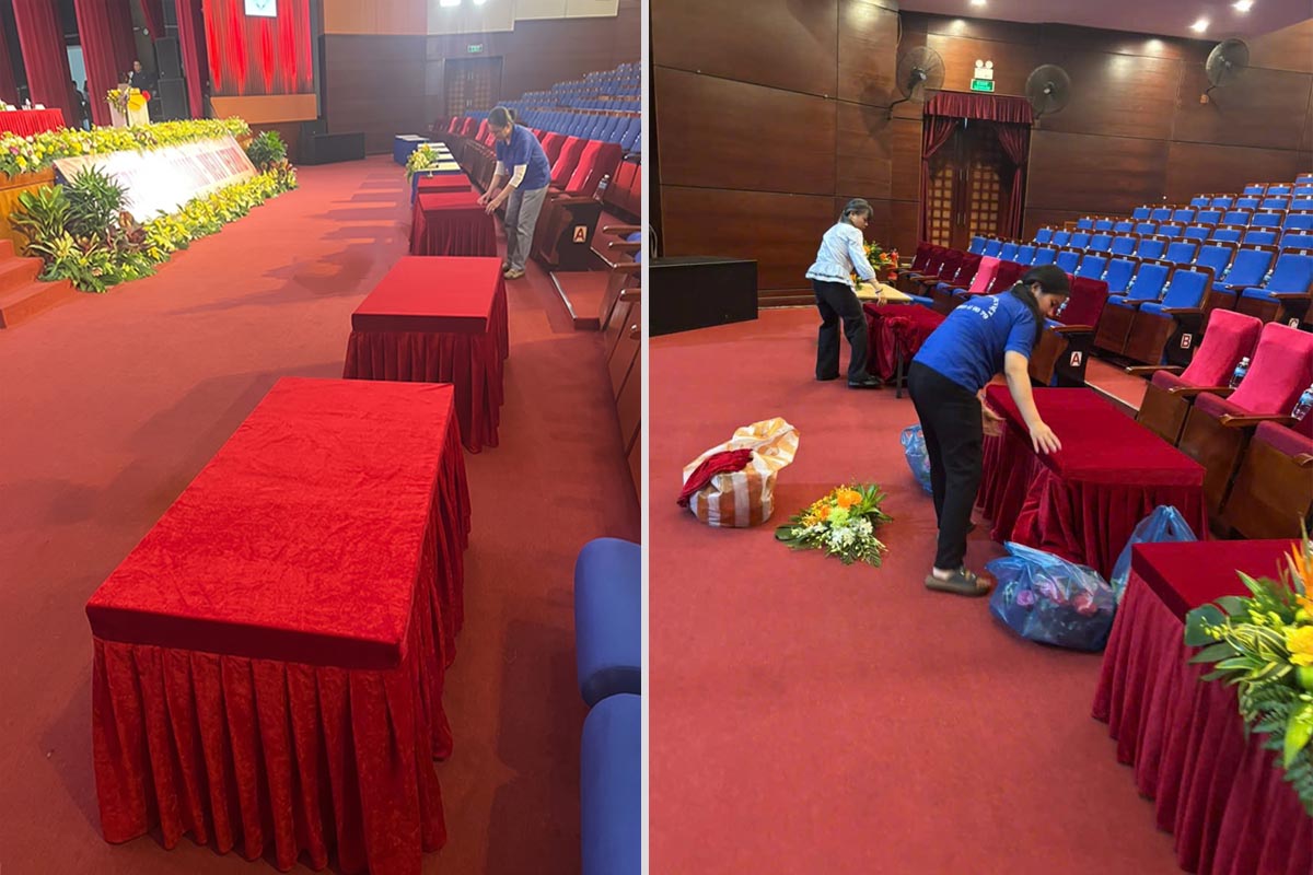 Khăn bàn hội nghị yêu cầu độ khó và tỉ mỉ.