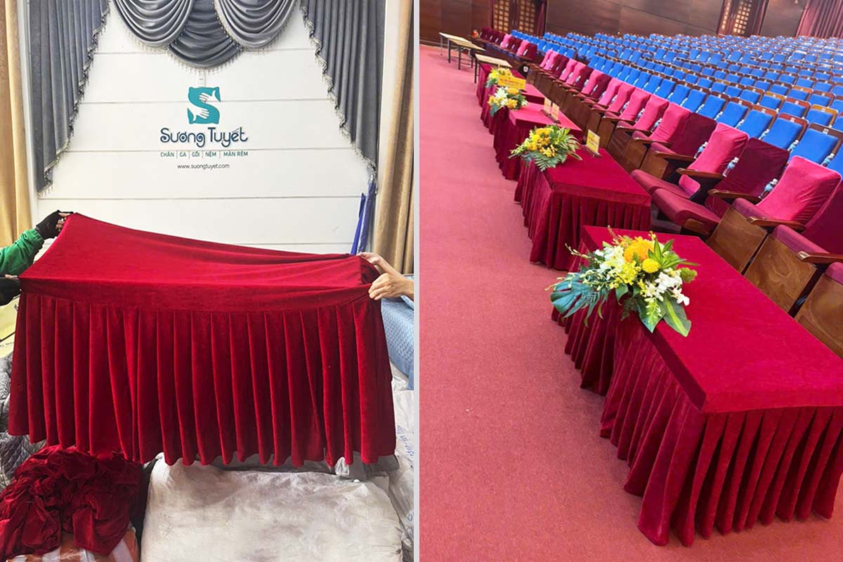 10 khăn bàn được Sương Tuyết sản xuất.