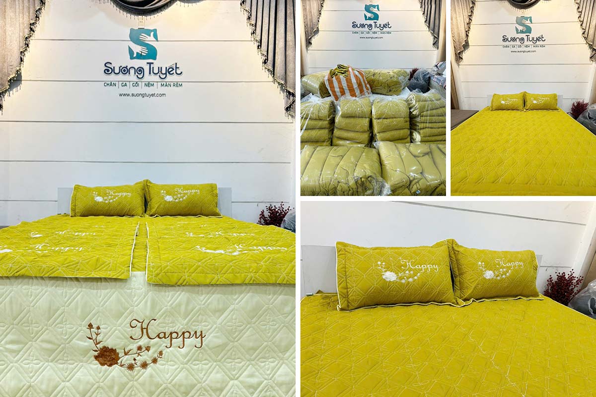 Sương Tuyết cung cấp chăn mền cho khách sạn Happy.
