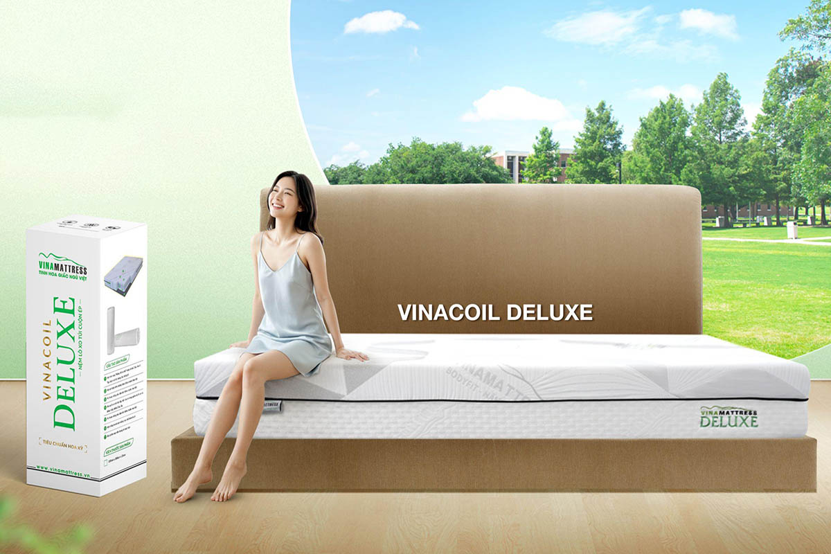 Nệm lò xo Vinacoil có giá gấp đôi tấm Elan, phong cách hoàn hảo và sang trọng.