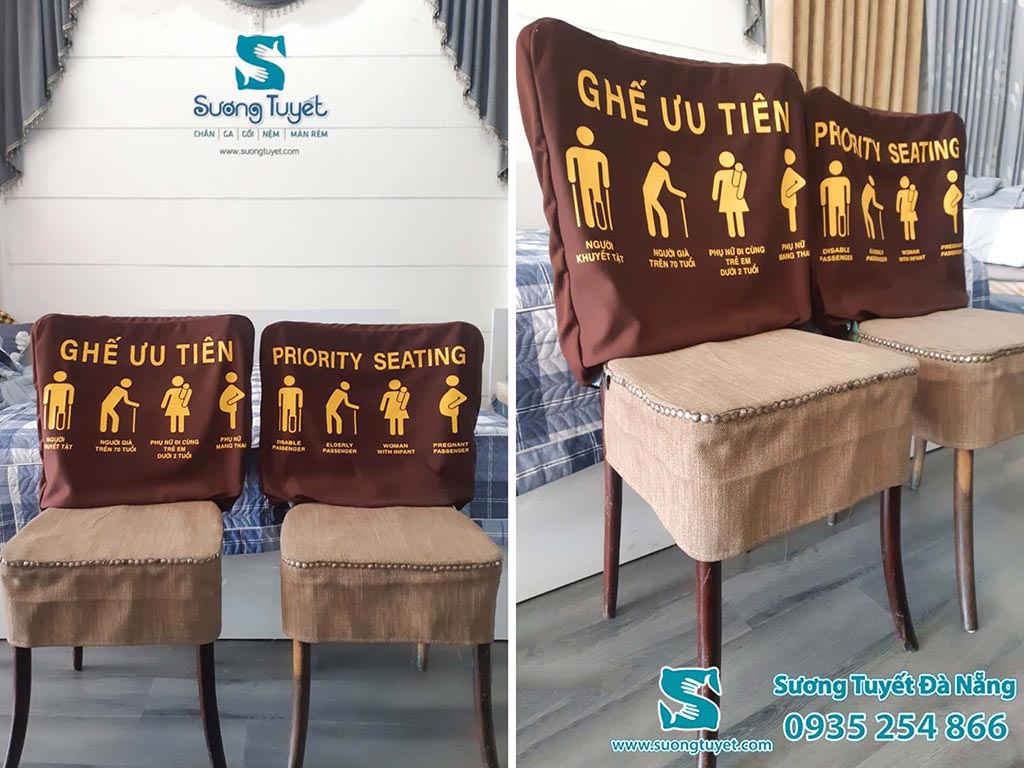May áo ghế, nơ ghế, bọc nệm ghế... chính là một trong nhiều thế mạnh của Sương Tuyết Đà Nẵng.