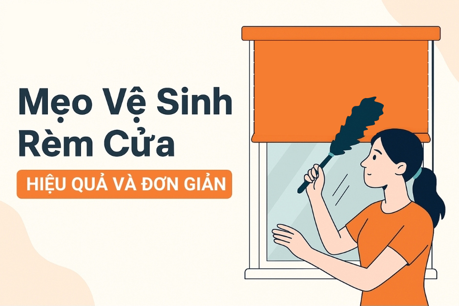 Rèm cuốn vệ sinh rất đơn giản.