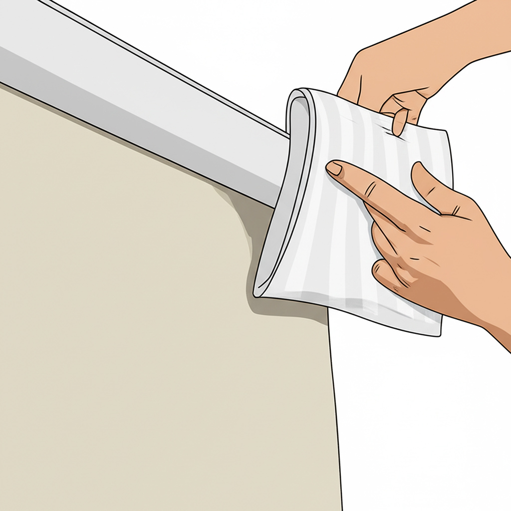 Lau rèm cuốn bằng khăn khá dễ dàng mà không ảnh hưởng đến chất liệu.