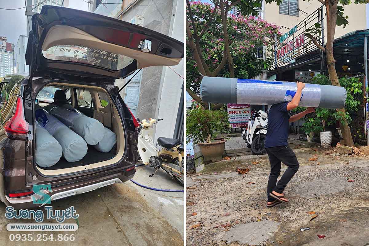 Một tấm nệm cuộn dễ mang vác hơn nệm phẳng rất nhiều.