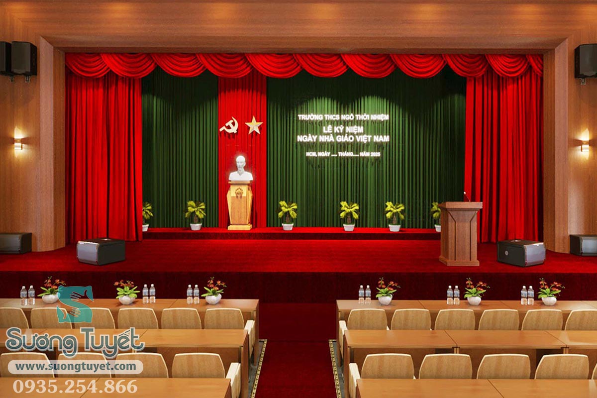 Thi công rèm hội trường Đà Nẵng Sương Tuyết