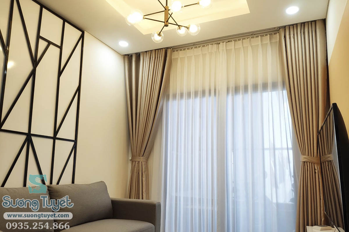 Rèm vải định vị thì hay được đặt âm trần thạch cao.