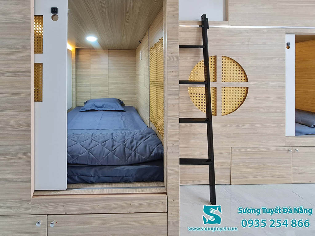 Sương Tuyết cung cấp trọn gói chăn ga gối, rèm cabin, sleep box...
