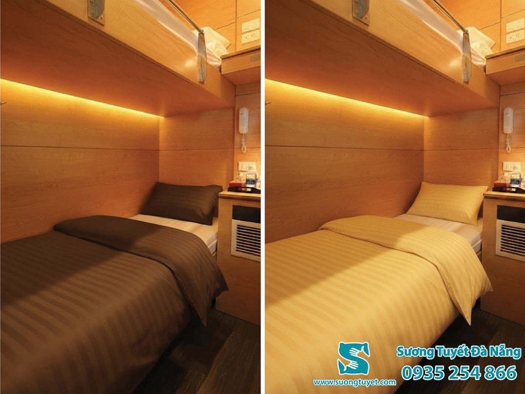 Một mẫu chăn ga hộp ngủ khác hợp với sân bay, ga tàu.