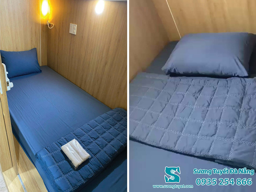 Chăn ga cotton 100% đem đến sự thoáng mát.