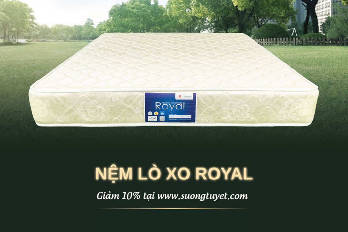 Nệm lò xo Vạn Thành Royal vải Damask cao cấp thoáng mát