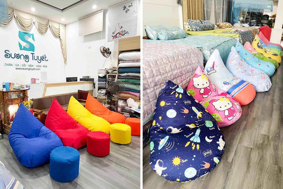 Ghế lười có kích thước 1200 x 90cm nên không quá chiếm chỗ trong phòng.