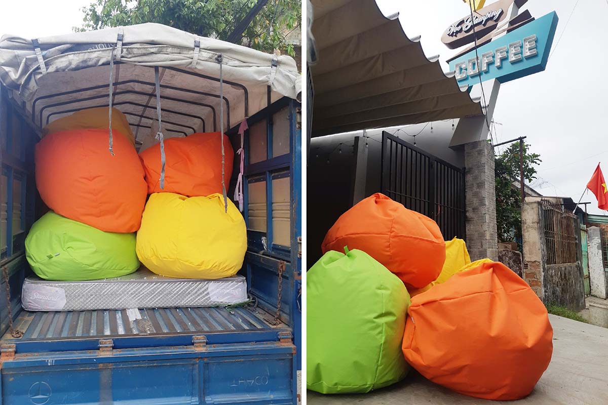 Các gam ghế lười màu xanh, cam, vàng... mang lại sự tươi trẻ, năng lượng tích cực, tính giải trí cao.