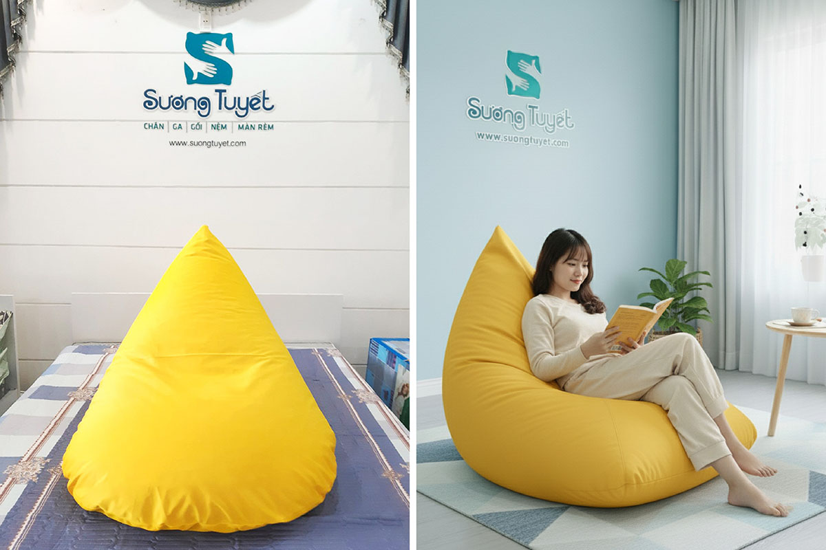 Vải Kaki giúp chiếc ghế lười luôn giữ được phom dáng thẳng, không bị nhăn dúm.