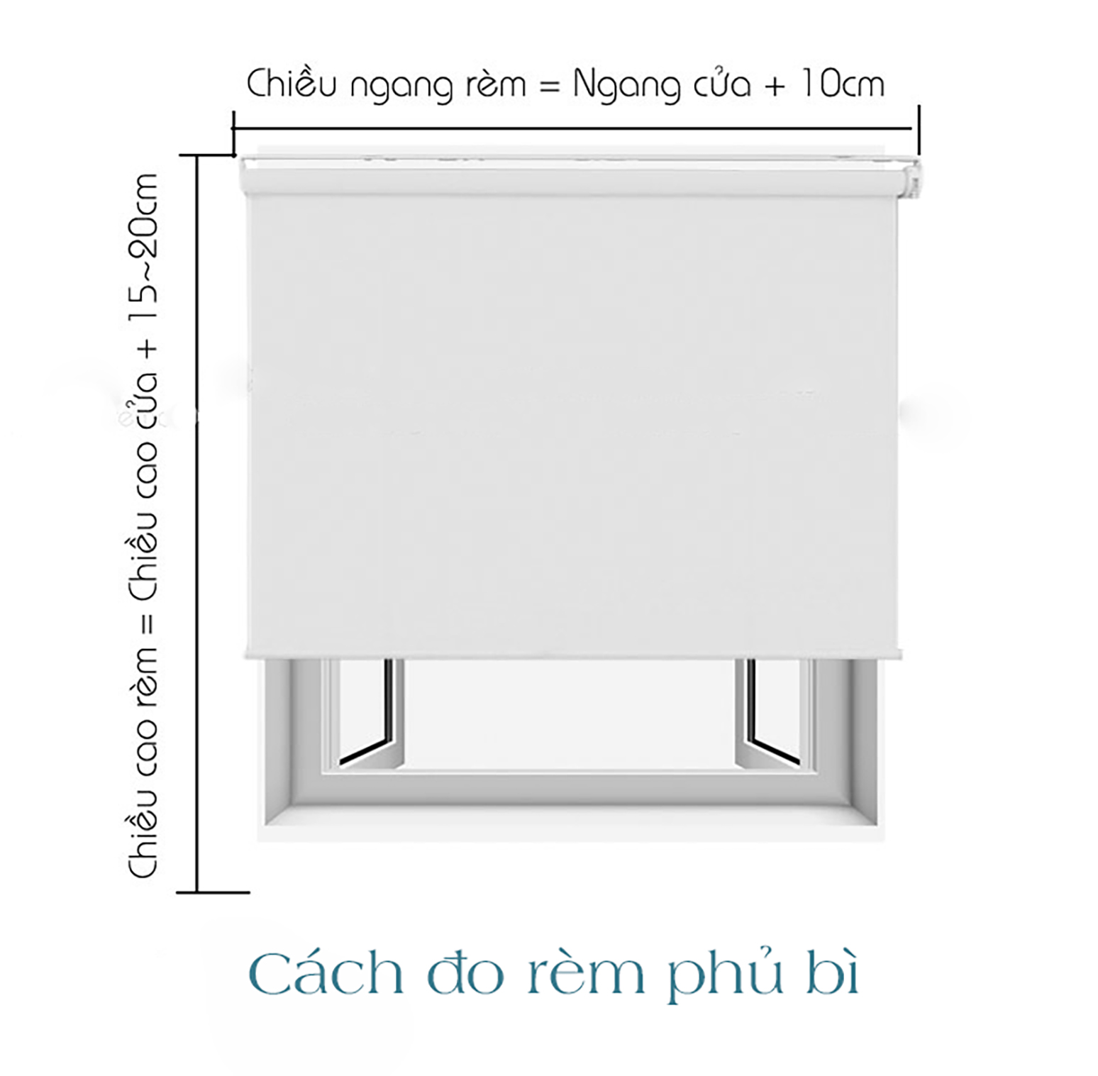 Hoặc lắp rèm phủ bì che cả ô cửa cho phù hợp không gian.