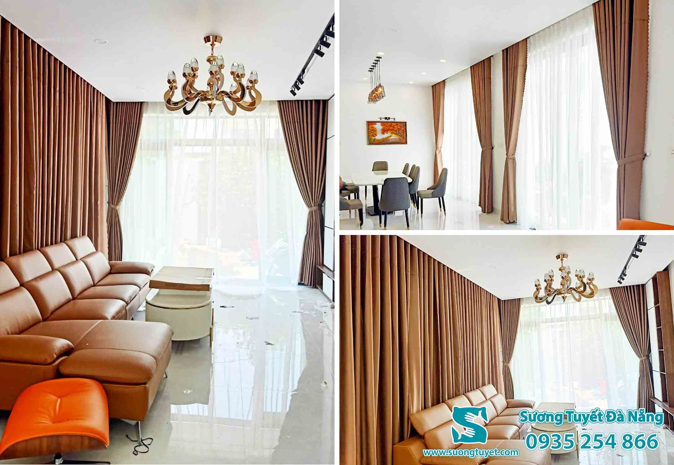 Sương Tuyết lắp rèm căn hộ cao cấp tại Huế.